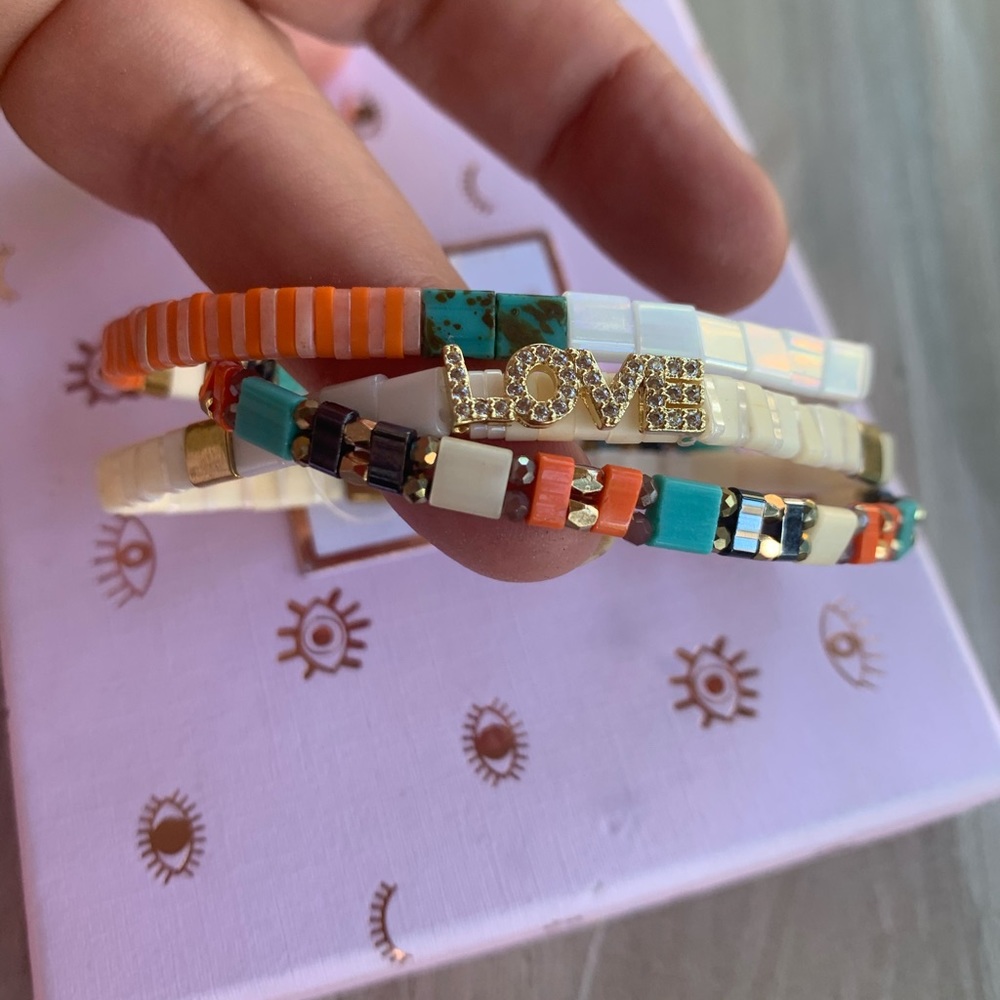 Anthropologie three layer bracelet